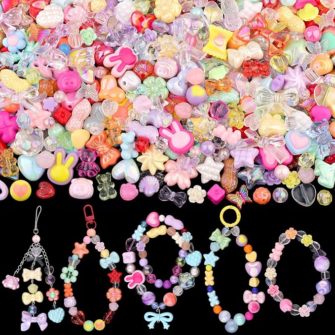 200-260PCS TINKRSTUFF Assorted Mixed Colors Acrylic Beads by TINKRSTUFF