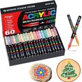 Acrylic Paint Markers Pens, 60 Vivid Colors Acrylic Markers Set, Direct Liquid by Unknown