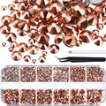TecUnite 2000 Pieces Rose Gold Round Crystal Rhinestones by TecUnite