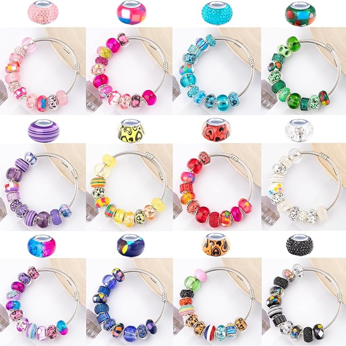 Zyehxed 220Pcs European Large Hole Craft Beads - Image 3