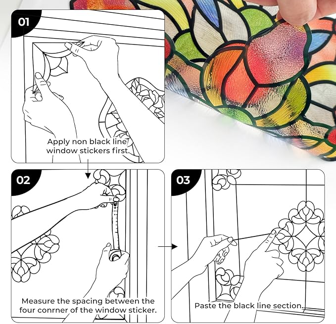 ADD.HERES Window Stickers, ‌Stained Glass Window Privacy Film, UV Blocking - Image 3