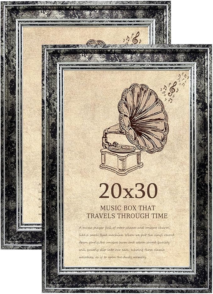 20x30 Picture Frame with Real Glass set of 2, Vintage Frames by TKYGU