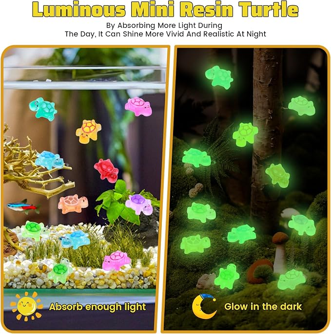 300pcs Mini Resin Turtles Luminous Tiny Turtle - Image 3