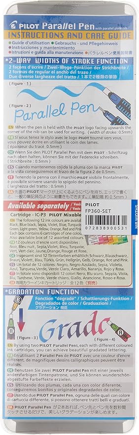 Pilot Parallel 4 Nib Calligraphy Pen Set, 3.8mm & 6.0mm Nibs, Includes 4 Black - Image 2