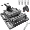 MYTEC Drill Press Vise, 3.0" Black, Quick Release Workbench Industrial Vise Clamp, High-grade cast steel Bench Clamp