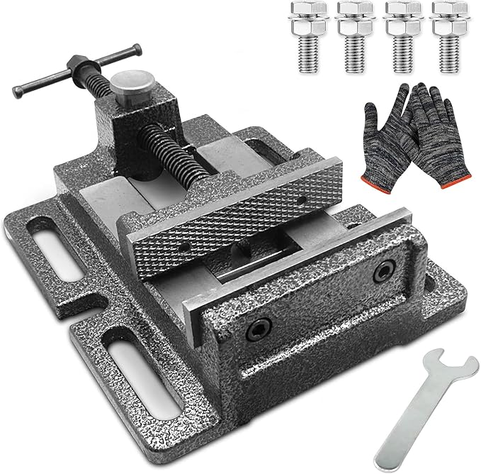 MYTEC Drill Press Vise, 4.0" Black, Quick Release Workbench Industrial Vise Clamp, High-grade cast steel Bench Clamp