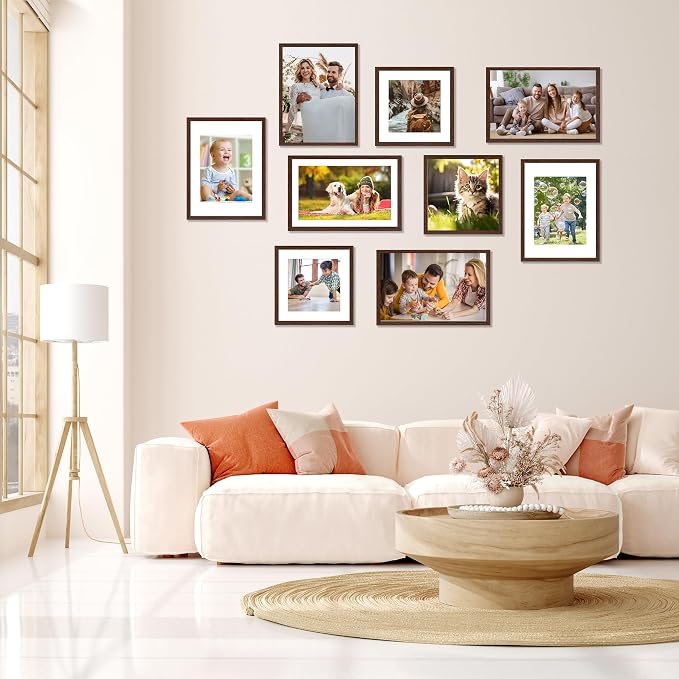 FIXSMITH 12x16 Picture Frame Brown Set of 2, Photo Frame - Image 7