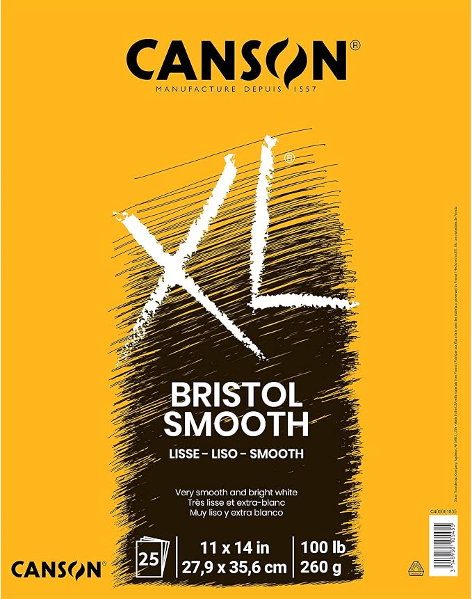 Canson XL Series Bristol Paper, Foldover Pad, 11x14 inches, 25 Sheets by Unknown