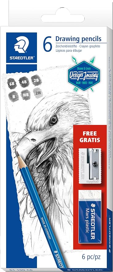 Staedtler Mars Lumograph Art Set | 6 Assorted Sketch Pencils by Staedtler