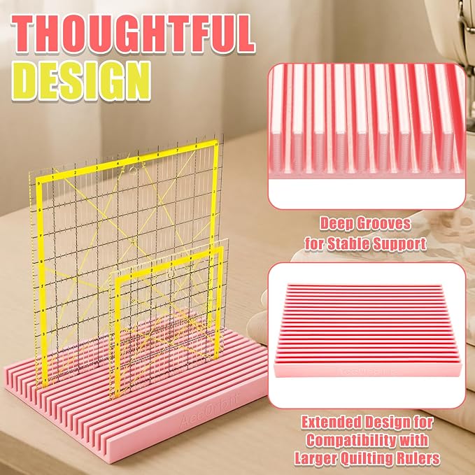 AceOrbit 10 Inch Large-Sized Quilting Rulers Holder, Desktop 20 Slot Ruler - Image 3