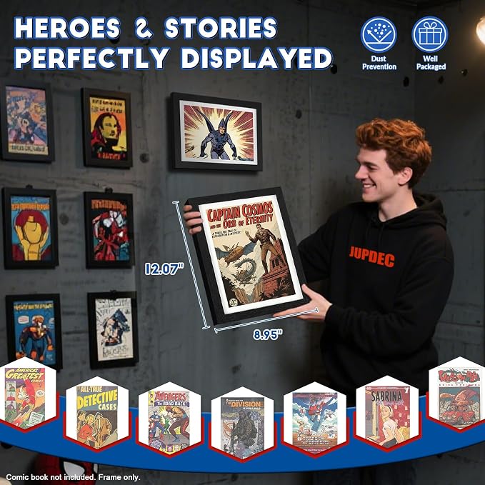 JupDec Comic Book Frame, Premium Wood Display Case - Image 5