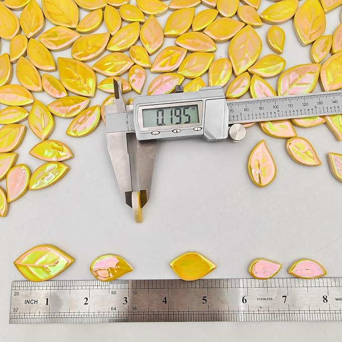 500g/1.1lb Leaf-Shaped Ceramic Mosaic Tiles, Ceramic Mosaic Pieces - Image 7