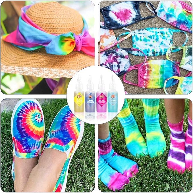 DIY Tie Dye Kits, Emooqi 32 Colours All-in-1 Tie Dye Set Contain 32 Bag Pigments - Image 2