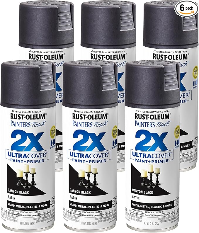 Rust-Oleum Painter's Touch 2X Ultra Cover Spray Paint, Satin Canyon Black | by Rust-Oleum