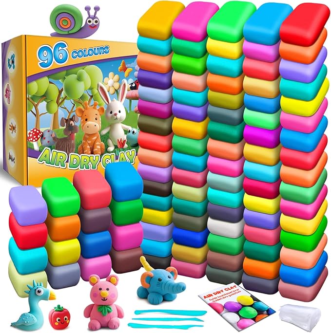 Air Dry Clay, 96 Colors Modeling Magic Clay by ESSENSON