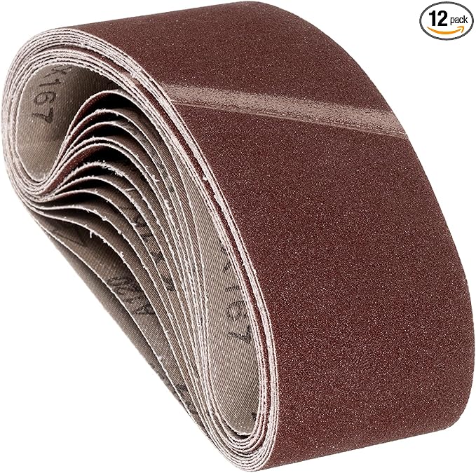 12 Pcs Sanding Belts 3 x 18 Inch 120 Grit Aluminum Oxide Abrasive Sandpaper for Belt Sander Metal Grinding Wood Working Weld Rust Removal