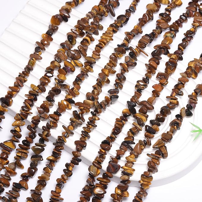 200 Pcs Crystal Chip Beads for Jewelry Making 5-8mm Tiger Eye | Natural Chip - Image 6