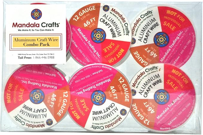 Mandala Crafts 12 GA Copper Silver Tone Combo Anodized Aluminum Craft Wire | - Image 4