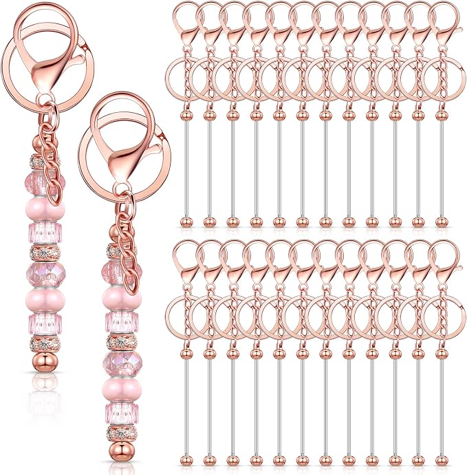 Tondiamo 24 Pcs Beadable Keychain Bars Bulk Beads by Tondiamo