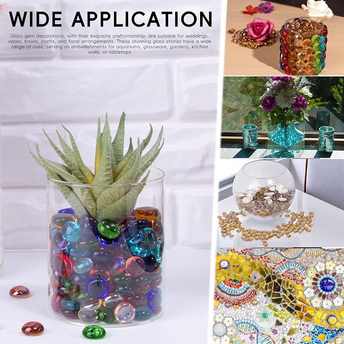 1 LB Mix Color Glass Beads, Mini Flat Glass Marbles~150PCS - Image 7