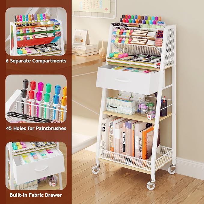 Homsorout 3 Tier Rolling Cart - Image 3