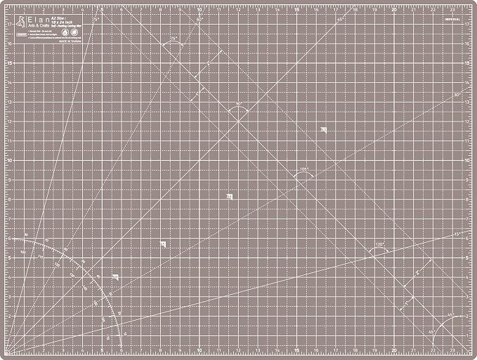 Elan Cutting Mat A2 Black & Taupe, Self Healing Cutting Mat 18x24 Inch - Image 2