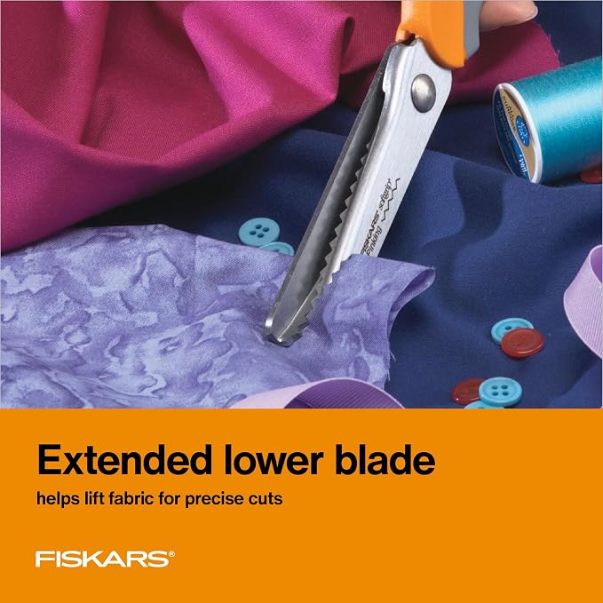 Fiskars SoftGrip Pinking Shears, 8 Inch Fabric Scissors - Image 5