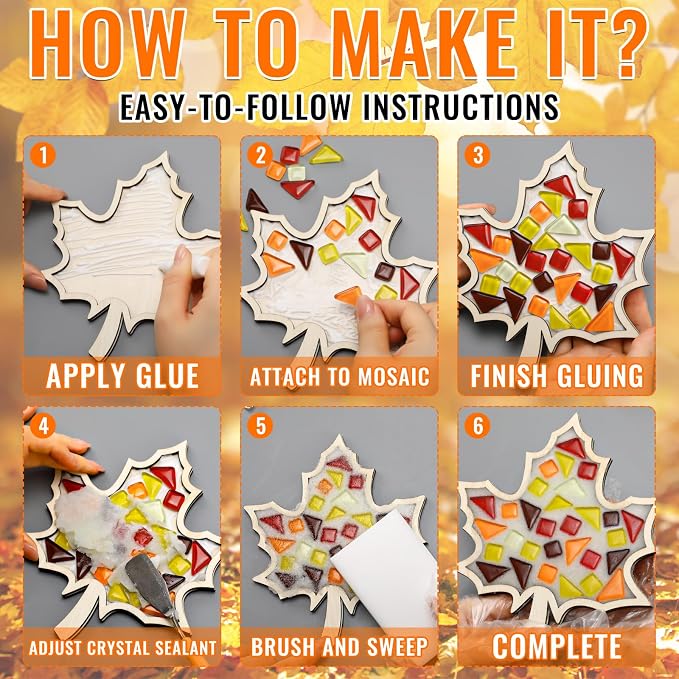 Honeydak 6 Sets DIY Glass Mosaic Tiles - Image 3