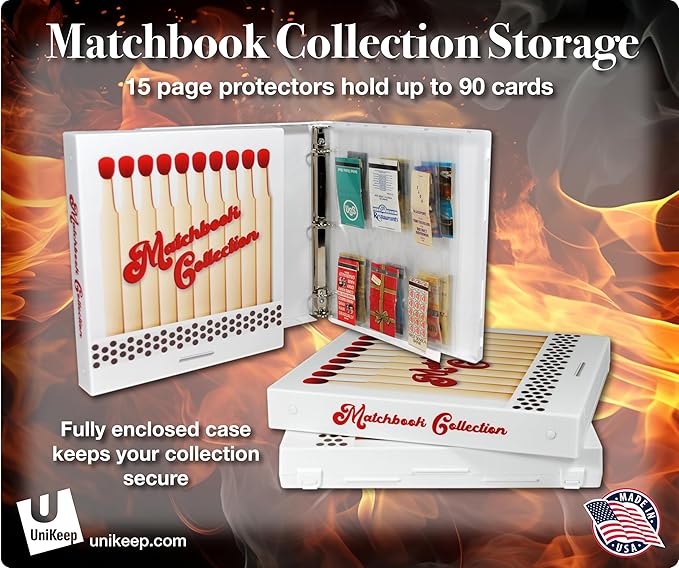 UniKeep Matchbook Cover Collection Storage Album & Display Case | Includes 15 - Image 4