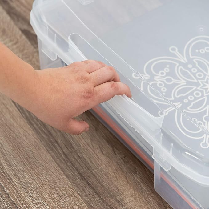 IRIS USA Fits 12" x 12" Paper, Thick Portable Plastic Scrapbook Project Case - Image 7