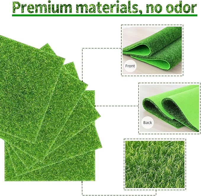 8 Pcs 6 X 6 Inch Fake Grass Decor - Image 3