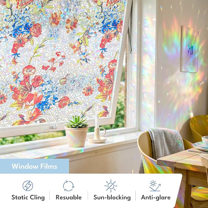 ADD.HERES Window Privacy Film, Stained Glass Decorative Static Cling, Removable - Image 3