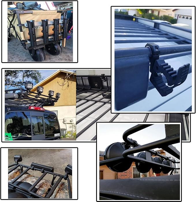 Tube Clamps - 4Pack,Cross Bar Clamp 1.125",1.25",1.5 inch,Roll Cage Clamp for Bar Diameter 1-1/8", 1-1/4",1-1/2" Mounting Bracket, Motorcycle Crash Bar Led pod Light Mount(28/32/38mm Clamp)