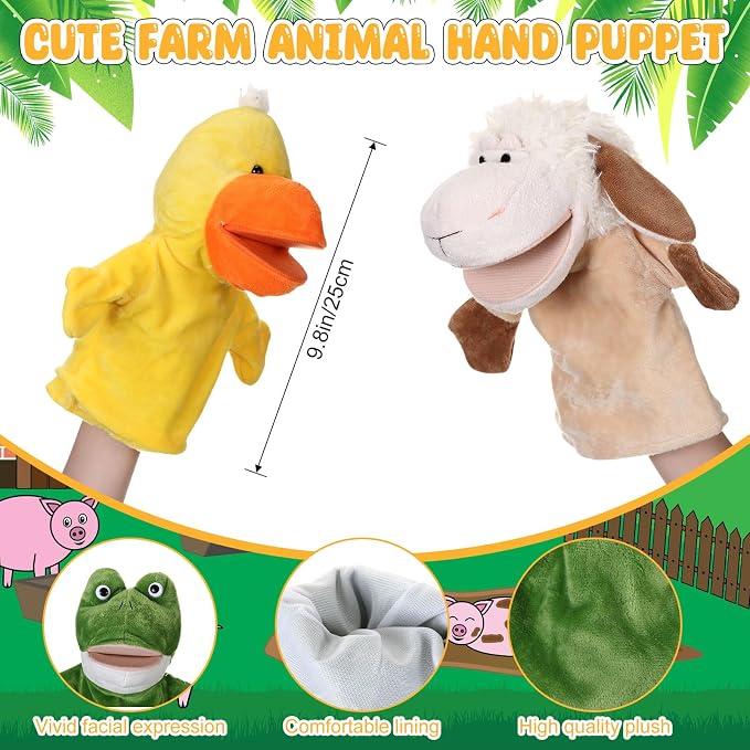 RoundFunny 4 Pcs Hand Puppet Animal - Image 2