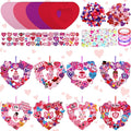 Hollowfly 48 Sets Valentine‘s Day Wreath Craft Kits DIY Wreath Hanging by Hollowfly