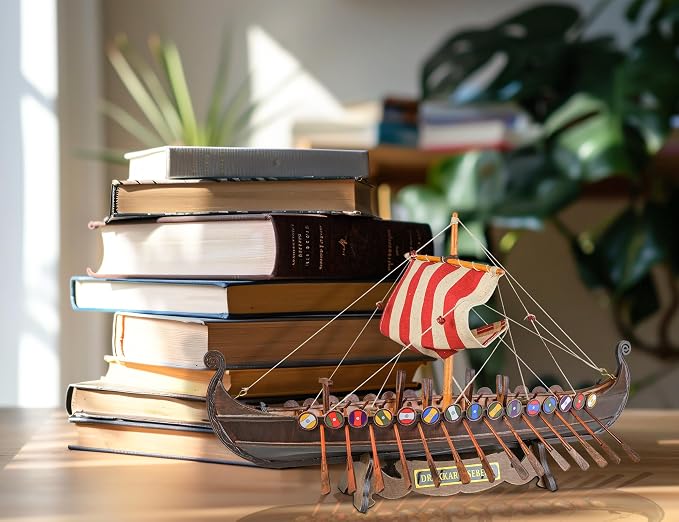 SAILINGSTORY Wooden Viking Ship Model Drakkar Oseberg Longship Model | - Image 5