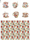 Patchwork Hot Cocoa Cotton Fabric Panel – 6 Designs + Bonus Sheet 29.5×19.6 inch by FabricsTown