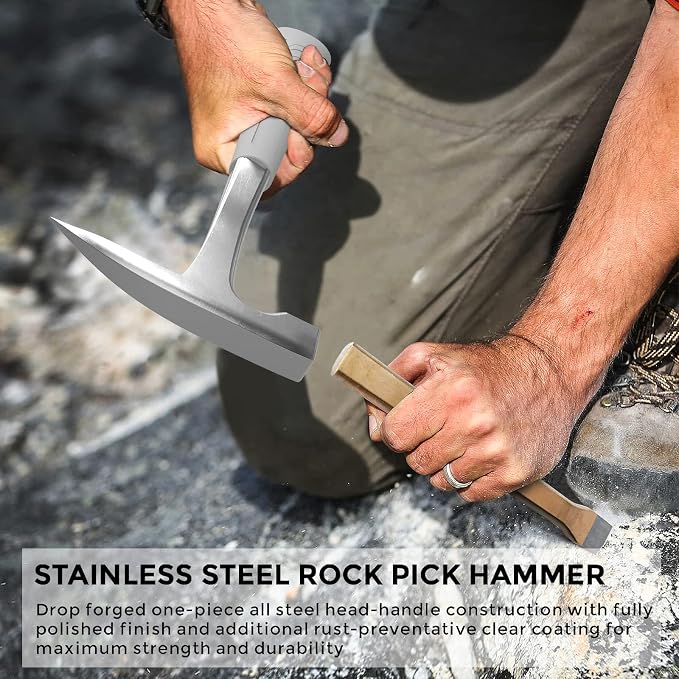 INCLY 7 PCS Geology Rock Pick Hammer Kit, - Image 3