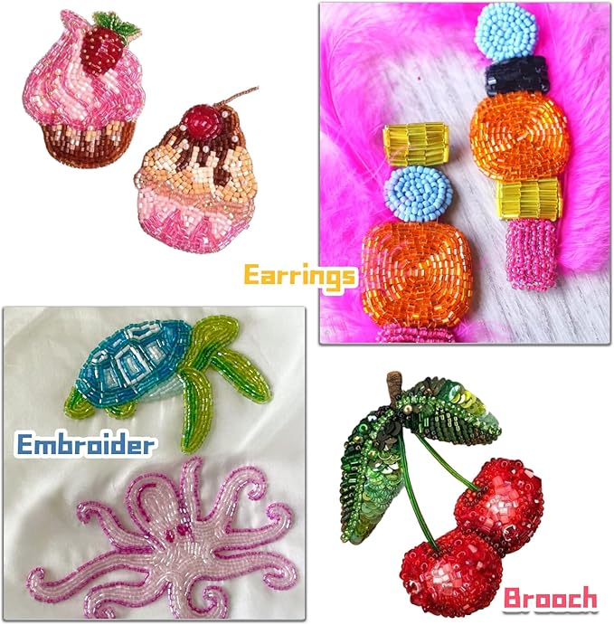 EuTengHao 19200Pcs Tube Beads Kit 3mm Glass Bugle Seed Beads - Image 6