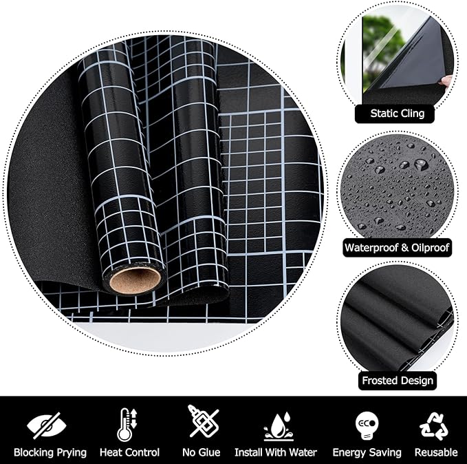 HIDBEA Blackout Window Film, 100% Light Blocking Room Darkening Window Privacy - Image 4