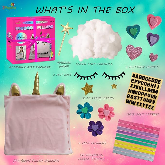Make Your Own Unicorn Pillow Kit Arts and Crafts - Image 4