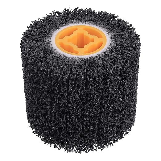 Rocaris Abrasive Drum Paint and Rust Remover, 40 Grit Abrasive Wheel Wire Drawing Polishing Wheel for Wood Metal Surface Polishing, 4.5" x 4"