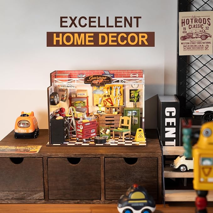 ROBOTIME Miniature House Kit DIY Mini Garage Workshop Tiny Model House Building - Image 3