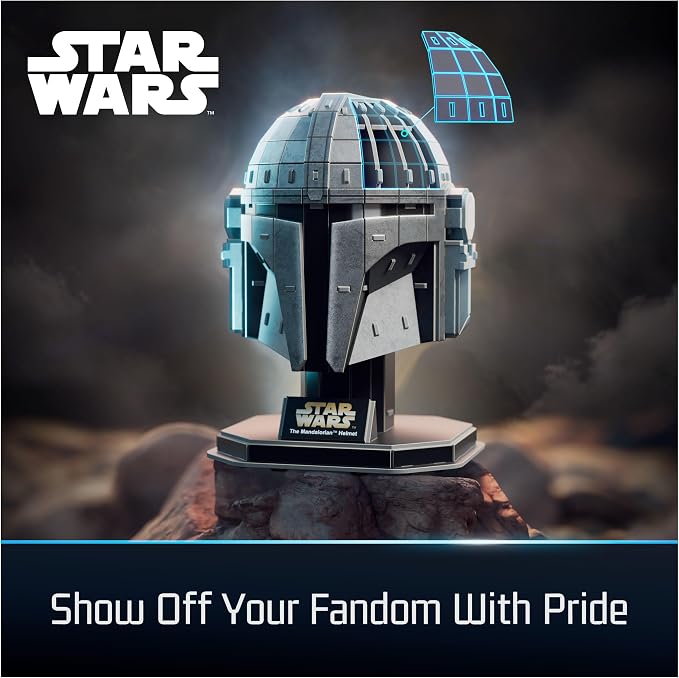 4D Build, Star Wars Mandalorian Helmet 3D Model Kit, Star Wars Collectibles & - Image 6