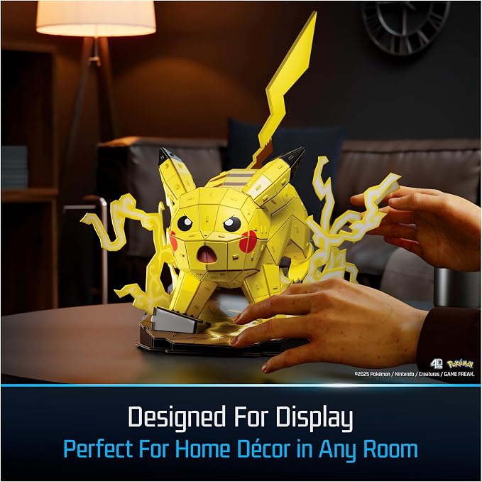 4D Build Pokémon Pikachu 3D Puzzle Model Kit, Desk Décor, Shelf Display - Image 5