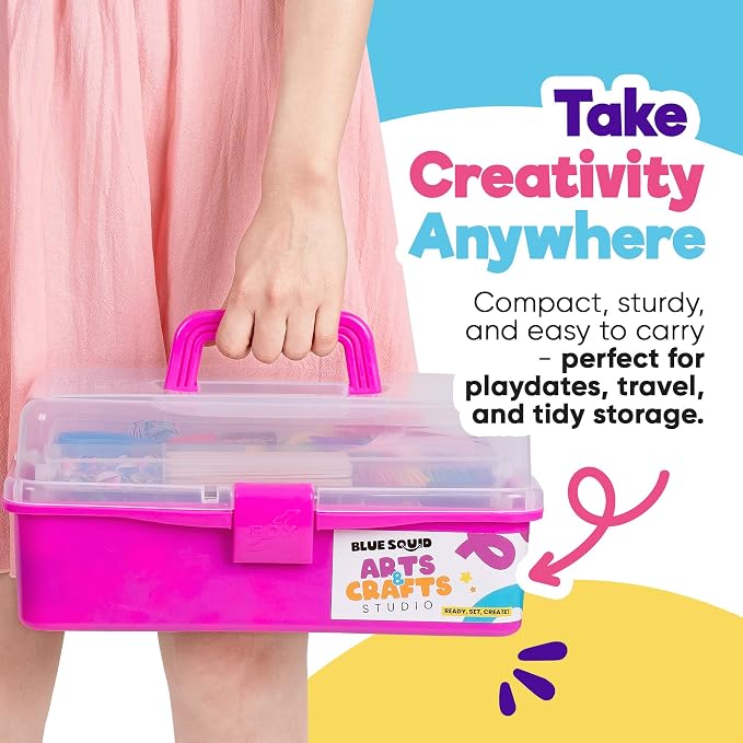 Blue Squid Arts & Crafts Box- 2800+ pcs Deluxe Craft Supplies Box, 2 Drawers - Image 5