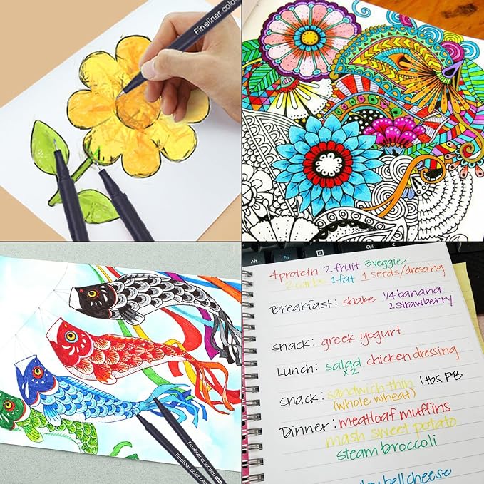 Dyvicl Journal Planner Pens Colored Pens, 60 Colors 0.4mm Fineliner Pen Set - Image 6