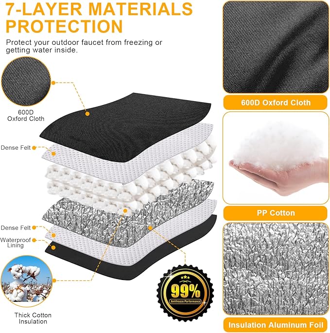 Backflow Preventer Cover Insulated (5˚F) - 40" W x 36" H Backflow Cover for Winter Pipe Freeze Protection - Sprinkler Covers for Outside, Double Wall Insulation Cover Black
