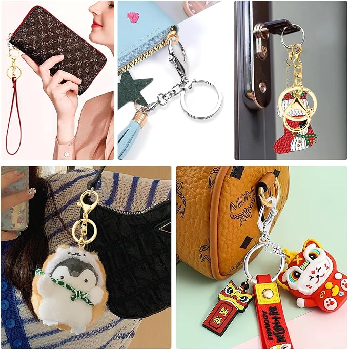 Gkeygo 10 Pack a Set Metal Lobster Claw Clasps and Key rings, Key chain - Image 6