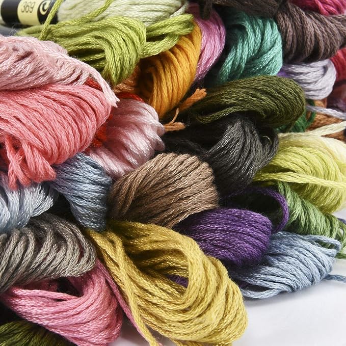 Friendship Bracelet String 50 Skeins Rainbow Color Embroidery Floss Cross - Image 7